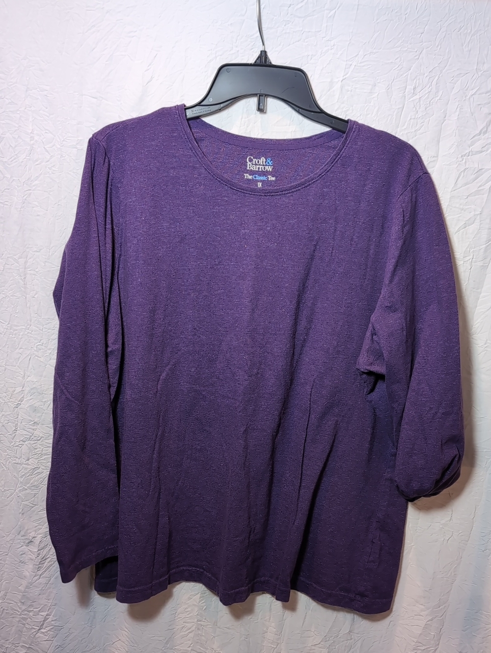 croft & barrow Deep Purple Long Sleeve Crew Tee
